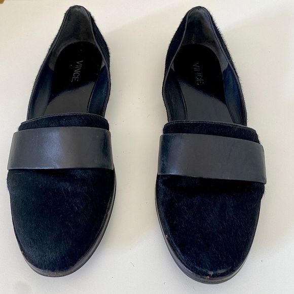 VINCE Mason (Maxon) Black Genuine Calf Hair Flats - Picture 2 of 15